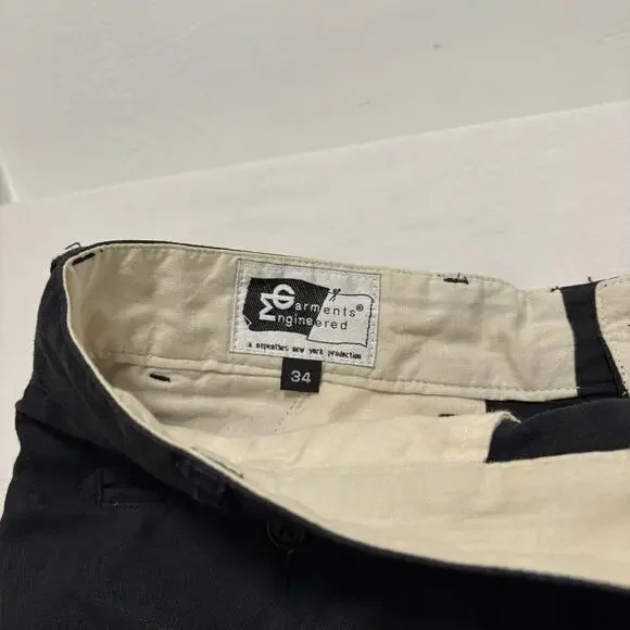 Engineered Garments Linen Relaxed Straight Leg Chino Pants Black Men's